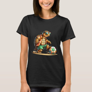 Cool Turtle Soccer Player With Sungles  T-Shirt