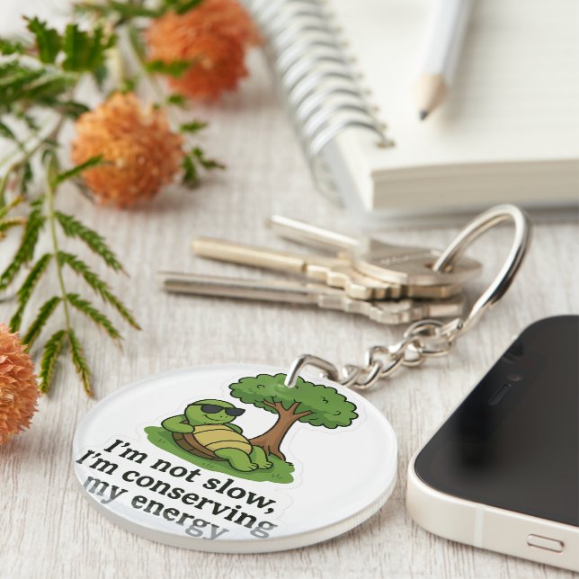 Cool Turtle Sticker Key Ring (Front Right)