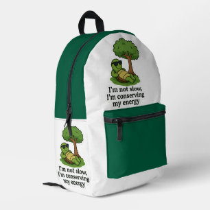Cool Turtle Sticker Printed Backpack