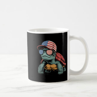 Cool Turtle USA Flag Sunglasses Independence 4th Coffee Mug