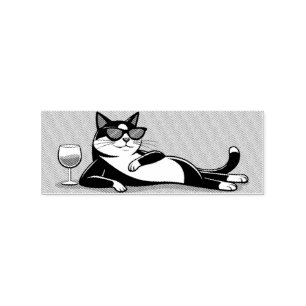 Cool Tuxedo cat rubber stamp