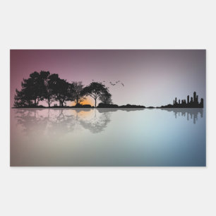 Cool Twilight Horizon Guitar Reflection Stickers