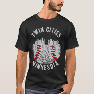 Cool Twin Cities Minnesota Mn Baseball Skyline St  T-Shirt