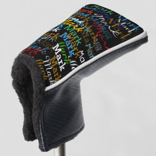 cool typography colour name pattern golf head cover