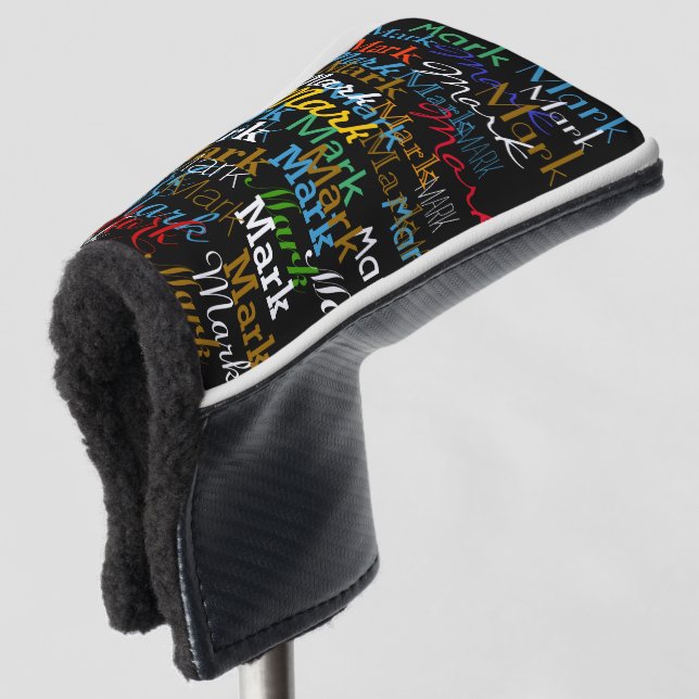cool typography colour name pattern  golf head cover (3/4 Front)