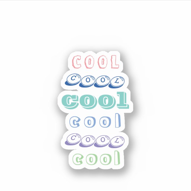 Cool typography for trendy chic sticker (Front)