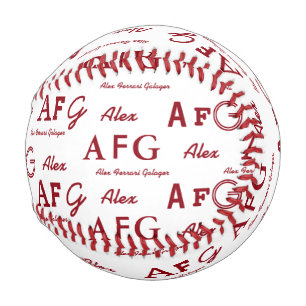 cool typography pattern of names personalised baseball