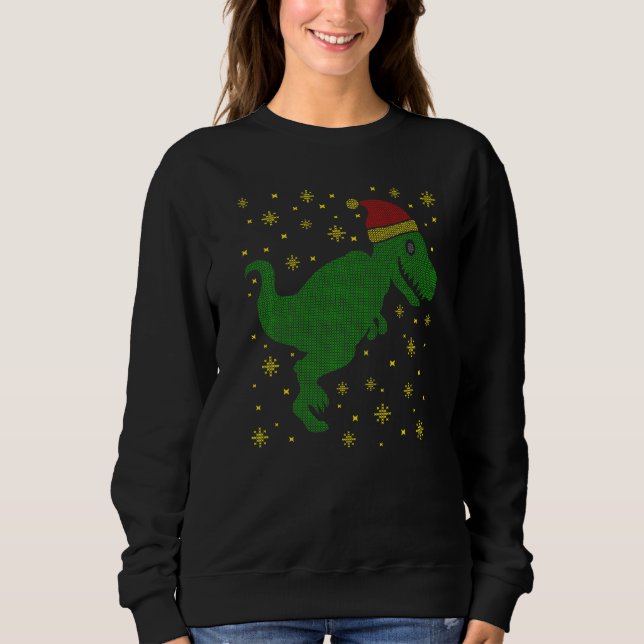 Cool Ugly Christmas Dinosaur Merry Xmas Party Sweatshirt (Front)
