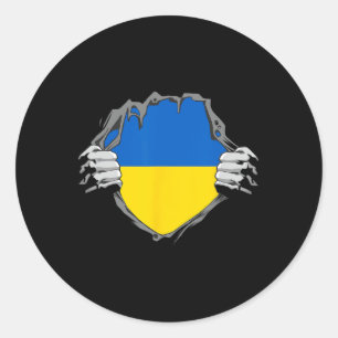 Cool Ukrainian Flag Shirt Ukrainian Hero Classic Round Sticker