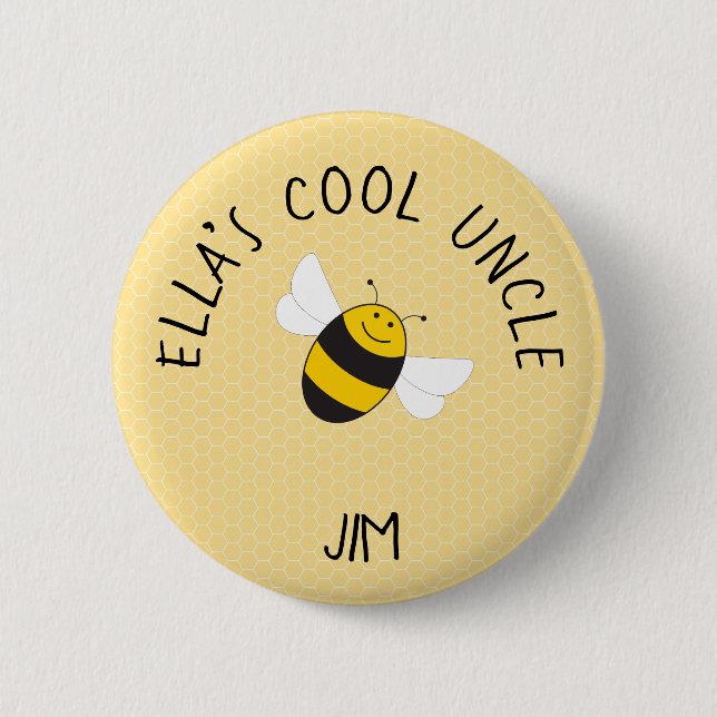 Cool uncle button for bumblebee baby shower (Front)