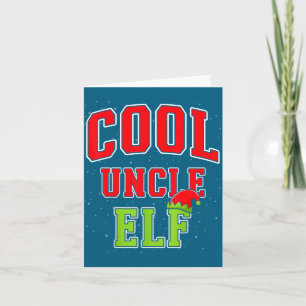 Cool Uncle Elf Christmas Family Matching Group Xma Card