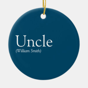 Cool Uncle, Funcle Definition Modern Blue Ceramic Ornament