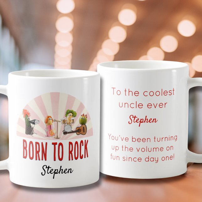 Cool Uncle Gift – Personalised Veggie Rock Lover Coffee Mug (Creator Uploaded)