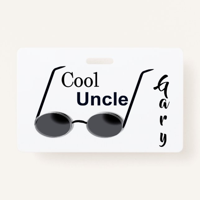 Cool Uncle Personalised ID Badge (Front)