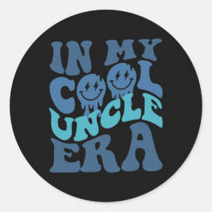 Cool Uncle Shirt Groovy In My Cool Uncle Era Fathe Classic Round Sticker