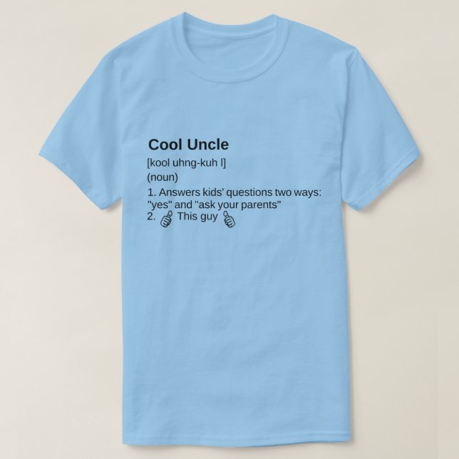 Cool Uncle t-shirt (Design Front)