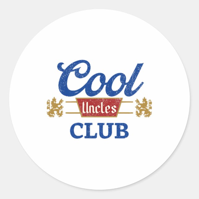 Cool Uncles Club Best Uncle Ever Funny Pocket Fath Classic Round Sticker (Front)