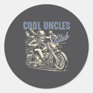 Cool Uncles Club Biker Uncle Retro Uncle Riding Mo Classic Round Sticker