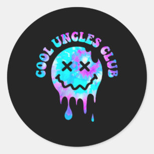 Cool Uncles Club Groovy Uncle 2 Sided Mens Fathers Classic Round Sticker