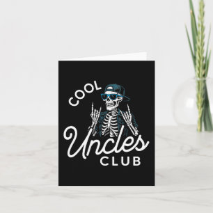 Cool Uncles Club Shirt Funny Skeleton Men Uncle  Card