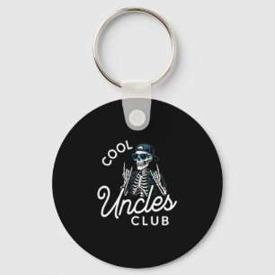 Cool Uncles Club Shirt Funny Skeleton Men Uncle Key Ring