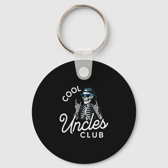 Cool Uncles Club Shirt Funny Skeleton Men Uncle  Key Ring (Front)