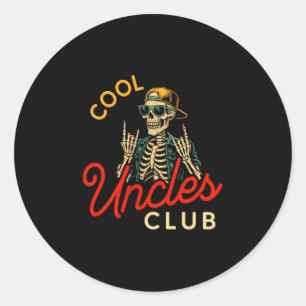 Cool Uncles Club Shirt Funny Skeleton Retro Uncle  Classic Round Sticker