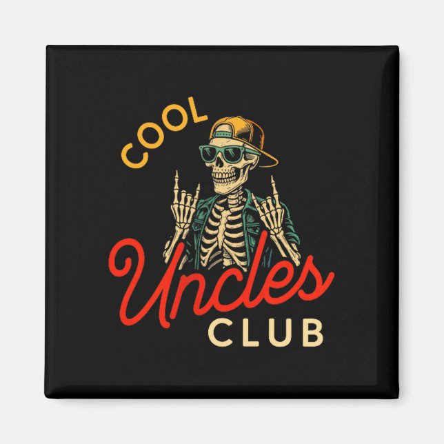 Cool Uncles Club Shirt Funny Skeleton Retro Uncle  Magnet (Front)