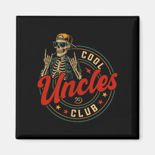 Cool Uncles Club Shirt Funny Skeleton Uncle Men Fa Magnet