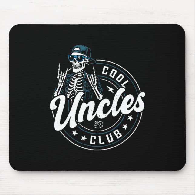 Cool Uncles Club Shirt Funny Skeleton Uncle Men  Mouse Pad (Front)