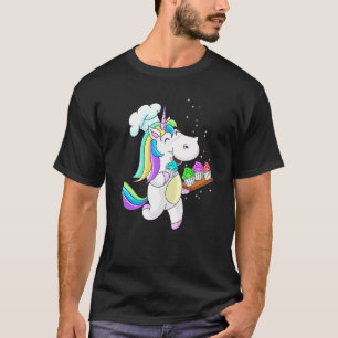 Cool Unicorn Baking Cupcakes Horned Horse Baker T-Shirt