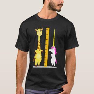 Cool Unicorn Giraffe Measure Stick Animal T-Shirt