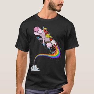 Cool Unicorn Jetpack Rainbow Funny Horned Horse T-Shirt