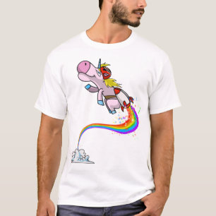 Cool Unicorn Jetpack Rainbow Funny Horned Horse T-Shirt