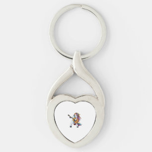 Cool Unicorn Playing Guitar _ Funny Animal Guitari Key Ring