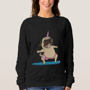 Cool Unicorn Pug Surfing , trendy design Classic T Sweatshirt