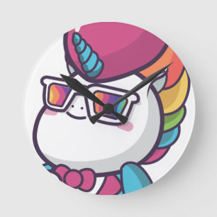 Cool unicorn round clock