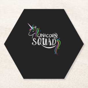 Cool Unicorn Squad _ Funny Magical Equestrian Team Paper Coaster