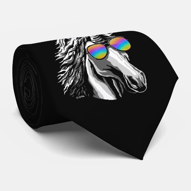Cool unicorn with rainbow sunglasses tie (Rolled)