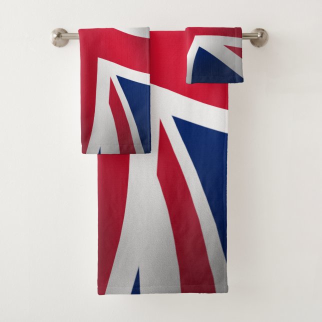 COOL UNION JACK FLAG BATH TOWEL SET (Insitu)
