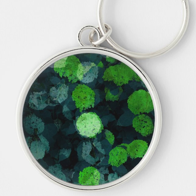 Cool, unique art of floral / flower pattern key ring (Front)