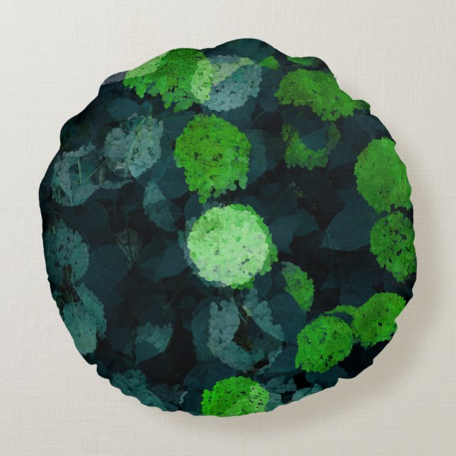 Cool, unique art of floral / flower pattern round cushion (Back)