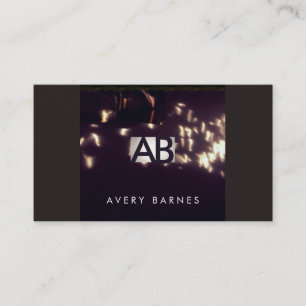 Cool Unique Artistic Abstract Monogram Add Photo Business Card