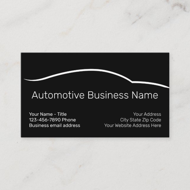Cool Unique Automotive Business Cartds Card (Front)