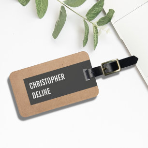 Cool Unique Cardboard Grey Stripe Luggage Tag