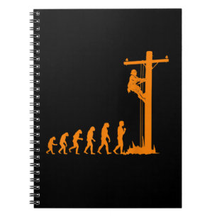Cool Unique Evolution Of Lineman Electrician  Gift Notebook