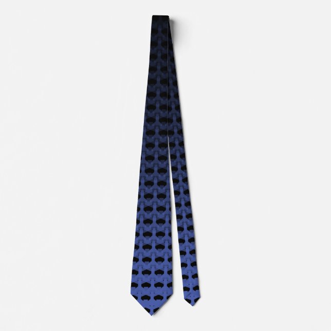 Cool Unique Overlapping Translucent Blue Tie (Front)