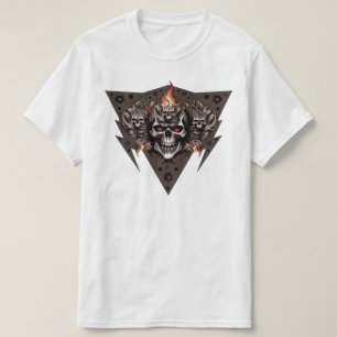 Cool Unique Rock Heavy Metal Music Skulls Flames T-Shirt