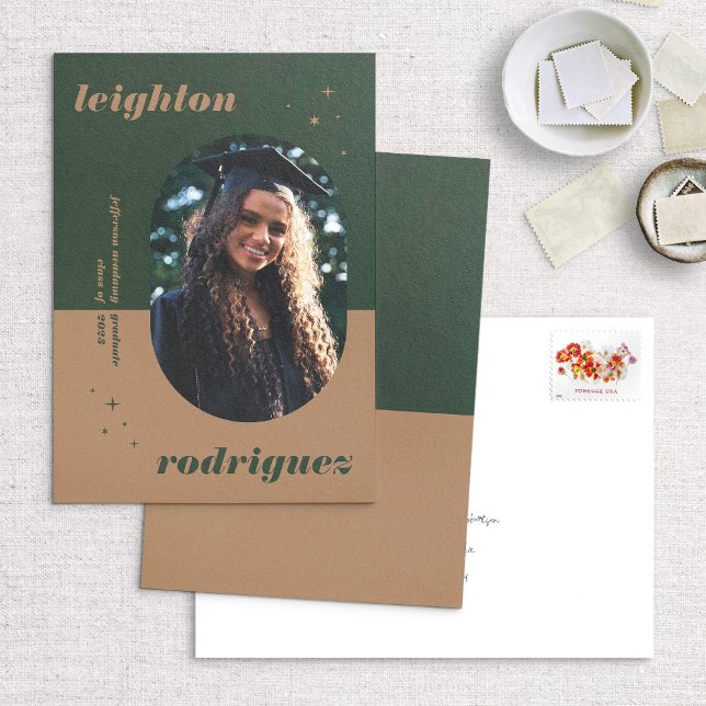 Cool Unique Rounded Photo Graduation Announcement (Creator Uploaded)