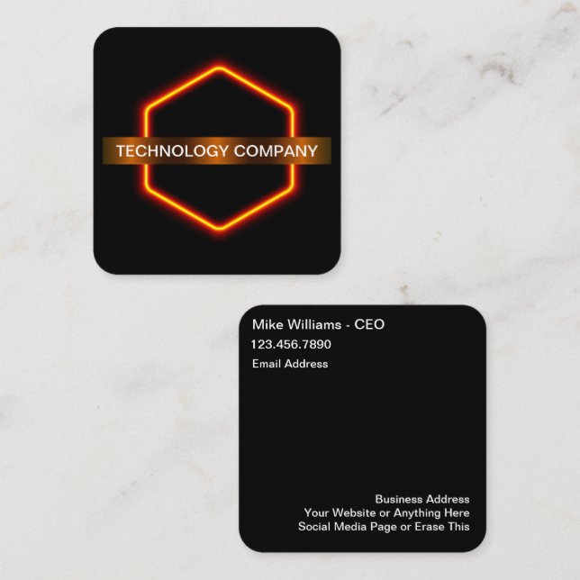 Cool Unique Technology Theme Business Cards (Front/Back)